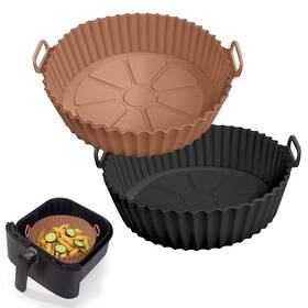 Brn-sd52e Aksdth 2 Pack Air Fryer Silicone Liners Pot For 3 To 5 Qt Brown Black