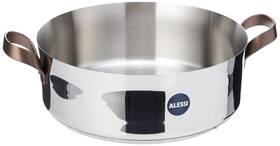 Pu102 Alessi Pu102/28 Edo Low Casserole With Two Handles 28 Steel Brown