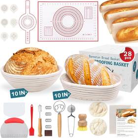 Aliggbent 781912885908 28pcs Sourdough Bread Baking Supplies 10ftft Round And Oval Banneton Aliggbent 781912885908 28pcs Sourdough Bread Baking Supplies 10ftft Round And Oval Banneton