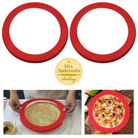43767-2pc Alltopbargains 2 Pc Silicone Pie Crust Shield Reusable Fits 9.5 Inch To 10 Baking Pan Frozen Pizza