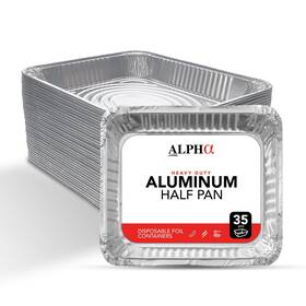 Alpha Living 810002703164 Aluminum Foil Pans 35 Pack - 12.5 X 10.25 2.5in Heavy Duty Foi Alpha Living 810002703164 Aluminum Foil Pans 35 Pack - 12.5 X 10.25 2.5in Heavy Duty Foi