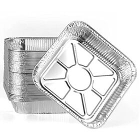 Aluminum Pans Disposable 50 Pack 8x8 Inch Square Tin Foil Recyclable