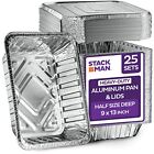 Aluminum Pans With Lids 9x13 Disposable Foil 25-sets Heavy-duty Baking