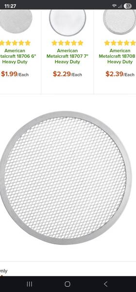 18712 American Metalcraft Pizza Screen 10 Inch Length Width Silver