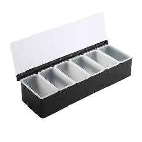6-comp American Metalcraft Cdb6 6-comp. Condiment Holder With S/s Housing