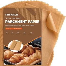 Amfocus 313034932972 200 Pcs Parchment Paper Sheets Unbleached Baking 12x16 Inch