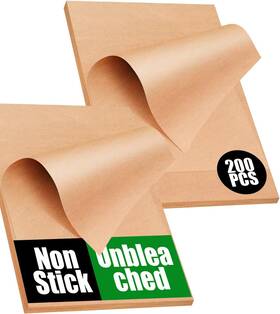 Amfocus 768415360637 200 Pcs Unbleached Parchment Paper Sheets 12x16 Inch Non-stick Oven Safe