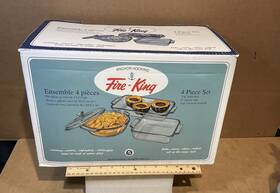 Anchor Hocking 076440813357 4 Piece Bake Ware Set Clear Glass Casserole Dish New In Open Box