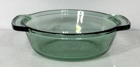 20-1037 Anchor Hocking Ovenware Green Tinted Round 1.5 Quart Casserole Dish With Handles Usa 20 -1037