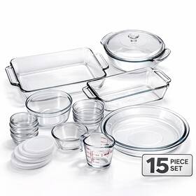 82210l20 Anchor Hocking Glass Bakeware Set 15 Pc Oven Safe Kitchen Baking