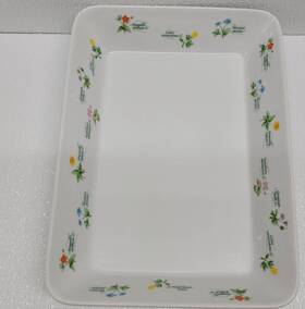 C8407 Anchor Ovenware - Floret Easter White Floral Baking Dish 12.75 X 9.25 2.25