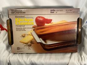 M1040-k Anchor Ovenware M1440-k Vintage Baking Utility Dish Amber 3 Quart New Old Stock
