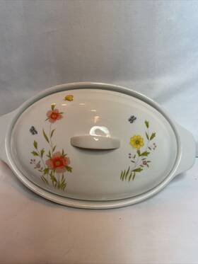 9230 Andrea Country Flowers By Oven To Table Cookwear - Casserole Dish Vintage
