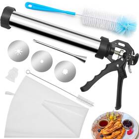 Qfv-steelchurromaker-76 Anglekai 1 8pcs Churro Maker Kits Stainless Steel Machine/ 3 Flower Piece