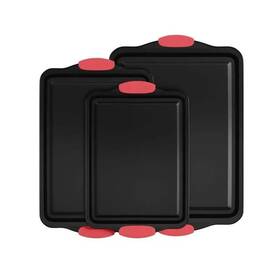 29csa17092 Anqtovp 3-piece Carbon Steel Baking Pan Set With Silicone Handles And Non-stick For Or