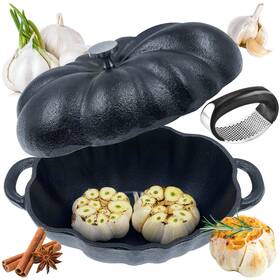 Aokdeer 746608613739 Garlic Roaster Pre-seasoned Cast Iron Oven Baker And P Aokdeer 746608613739 Garlic Roaster Pre-seasoned Cast Iron Oven Baker And P