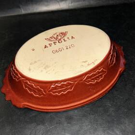 0601220 Appolia French Red Ceramic Leaf Oval Casserole Bake Oven Dish -stoneware 8 Inch X6 0601220 Appolia French Red Ceramic Leaf Oval Casserole Bake Oven Dish -stoneware 8 Inch X6