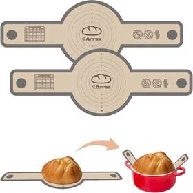 Arras 734071525017 Silicone Bread Sling For Dutch Oven 2 Pcs Reusable Mat With Long Hand