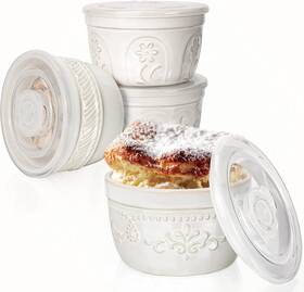Artena 647168867894 Ramekins With Lids Creme Brulee Oven Safe Pudding Cups Souffl