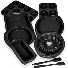 Ac2162-2 Aschef 9-in-1 Baking Kit Nonstick Silicone Molds For Cake Muffin Bread Pizza Cupcake