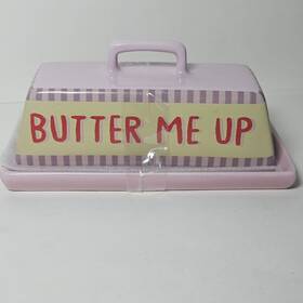 200-100-0804 Ashland Butter Me Up Dish Pink Ceramic Covered Farmhouse Kitchen New