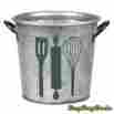 Asou1148 Baking Tools Portable Design Hand Painted Dark Gray Wash Metal Storage Bucket 5691764400196
