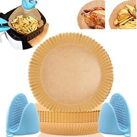 Auho 50pcs Air Fryer Disposable Paper Liner With Silicone Gloves 7.9inch Fry Auho 50pcs Air Fryer Disposable Paper Liner With Silicone Gloves 7.9inch Fry