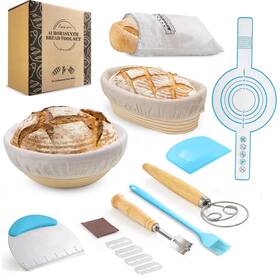 Aurorasynth 198168034903 Bread Proofing Basket Set Of 2 10 Inch Oval And Round Banneton With So