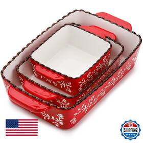 B09m73kxrc Avla 3 Pack Ceramic Bakeware Set Porcelain Rectangular Baking Dish Lasagna Pans