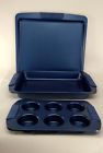 B409927 Cooks Companion Color Ceramic Nonstick Bakeware Set Red Cook