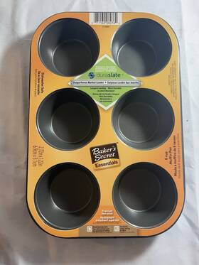 Bakers Secret 070950647235 6-cup Muffin Pans Six New 6-well Non Stick