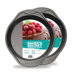 Bakers Secret 935780117430 2pcs Nonstick Round Cake Pan 9 Inch Carbon Steel With Premium Food-grade Coa Bakers Secret 935780117430 2pcs Nonstick Round Cake Pan 9 Inch Carbon Steel With Premium Food-grade Coa