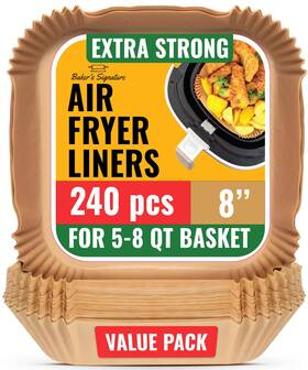 Bakers Signature 850023988638 240 Pcs Air Fryer Liners Disposable Airfryer Paper Non-stick And Oi Bakers Signature 850023988638 240 Pcs Air Fryer Liners Disposable Airfryer Paper Non-stick And Oi