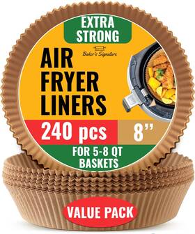 Bakers Signature 850023988645 240 Pcs Air Fryer Liners For Ninja Round Disposable Airfryer Paper Inch Nons