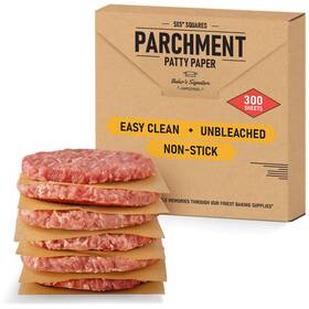 Bakers Signature 860003139967 Hamburger Patty Paper Squares 5 Inch X5 300pcs Parchment Sheets Silicone