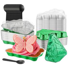 Hg01ap1182trx25 Bakingpak Mini Cake Pans With Lids 25pcs 39oz Foil Baking Tins Disposable Mi