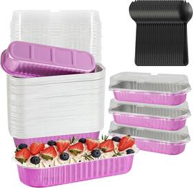 Hg01ap200rex50 Bakingpak Mini Aluminum Pans With Lids 50pcs 6.8oz 200ml Disposable Ramekins Mi