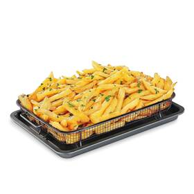 Bakken- Swiss 850045904517 Air Fryer Tray 2 In 1 Nonstick Crisper Fry Basket With Elevate