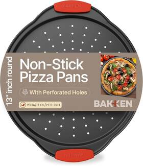 Bakpiza11 Bakken- Swiss Pizza Tray Carbon Steel Pan Holes Non-stick Pfoa Pfos Ptfe Free By