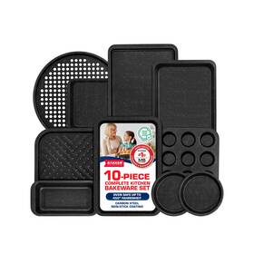 Bk10sgry00 Bakken- Swiss 10-piece Kitchen Baking Pan Set - Commercial Grade Carbon Steel Bakewa Bk10sgry00 Bakken- Swiss 10-piece Kitchen Baking Pan Set - Commercial Grade Carbon Steel Bakewa