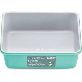 Bakkenmaster 445005313398 1-piece Square Cake Pan-aluminized Steel Ceramic Non-stick Coating-teal Bakkenmaster 445005313398 1-piece Square Cake Pan-aluminized Steel Ceramic Non-stick Coating-teal