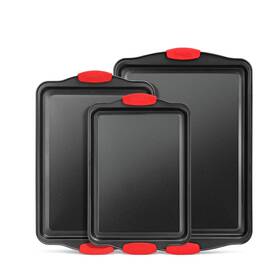 Bakkenmaster 850045904029 Bakken Cookie Sheets For Baking Nonstick Set - 3-piece Stackable Carbon Steel