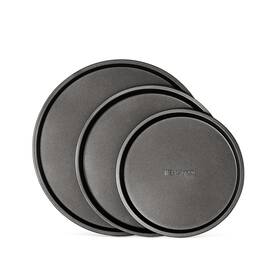 Bakkenmaster 850053769139 Bakken Swiss Pizza Tray Set 3-piece Gray Coating Non-stick Round Steel Pi