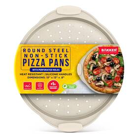 Bakkenmaster 850059994214 Bakken Pizza Baking Pan - Round Perforated Carbon Steel With Non-stick Ma