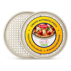 Bakkenmaster 850059994283 Bakken Pizza Baking Pan - Round Perforated Carbon Steel With Non-stick Ma Bakkenmaster 850059994283 Bakken Pizza Baking Pan - Round Perforated Carbon Steel With Non-stick Ma