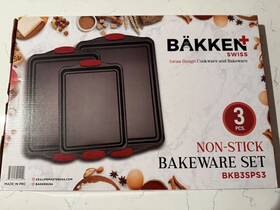 Bkb3sps3 Bakkenmaster Bakken Cookie Sheets For Baking Nonstick Set - 3-piece Stackable Carbon Steel Ba