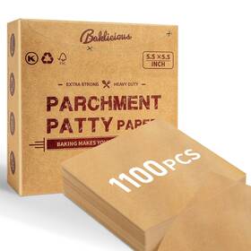 Baklicious 794697249230 1100pcs 5.5x5.5 Inch Patty Paper - Elevate Burger Experience Unbleached Non-sti