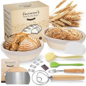 Banneton 313041594507 Complete Sourdough Starter Kit - Bread Baking Supplies With Proofing