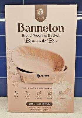 Banneton 850031614031 Bread Proofing Basket Set 2 Oval 10x6 Inch Sourdough Rising Baskets