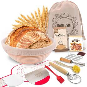 C5-9inr Bantbskt Sourdough Proofing Basket 9 Inch Round With Baking Accessories C5-9inr Bantbskt Sourdough Proofing Basket 9 Inch Round With Baking Accessories